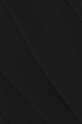 Akris Odette Leather-trimmed Wool-blend Crepe Blazer - Black