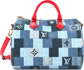 Tote v handbag Louis Vuitton Blue in Denim - Jeans - 23776259