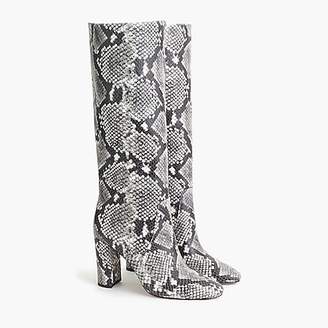 J.Crew Tall high-heel boots in faux snakeskin