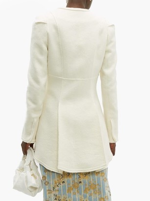 Brock Collection Paoli Exposed-seam Single-breasted Boucle Jacket - Cream