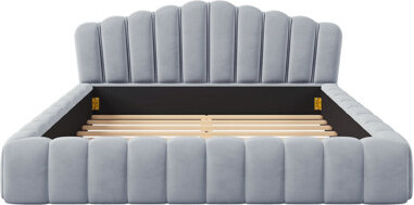 Harper&Bright Designs Queen Size Upholstered Tufted Bed With Headboard