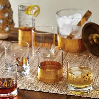 Cost Plus World Market Gold Faceted Highball Glasses Set of 4