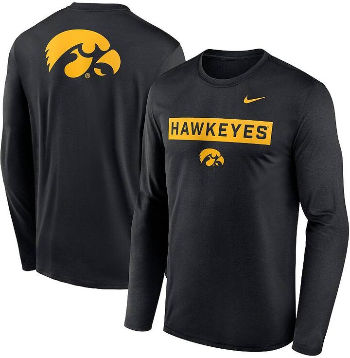 Men's Nike Black Iowa Hawkeyes Primetime Campus 2-Hit Legend Long Sleeve T-Shirt