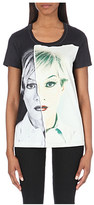 Thumbnail for your product : Ports 1961 Warhol silk-satin and jersey t-shirt Black