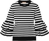 Thumbnail for your product : Michael Kors Collection Tiered Striped Cashmere-blend Top