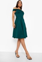 Thumbnail for your product : boohoo Scuba Off The Shoulder Midi Skater Dress