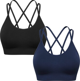  SEAUR Open Back Workout Sports Bra for Women Strappy Sports Bra  Stretchy Workout Yoga Bra with Removable Padding Low Impact Yoga Crop Tank  Top S : Clothing, Shoes & Jewelry
