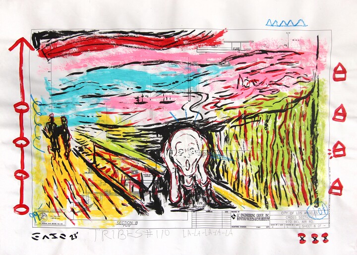 Gary John, Oh No - Original Colorful Figurative Pop Art Rendition Painting by Gary John, 2023