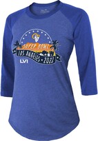 Thumbnail for your product : Majestic Women's Threads Heathered Royal Los Angeles Rams Super Bowl Lvi Bound Hollywood Tri-Blend 3/4-Sleeve T-shirt