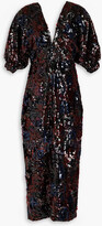 Thumbnail for your product : Costarellos Open-back Sequined Chiffon Midi Dress