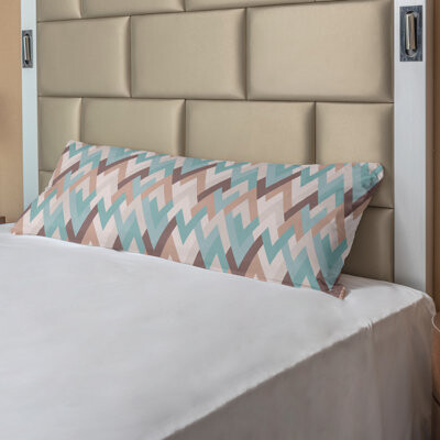Ambesonne Abstract Body Pillow Case Cover With Zipper, Chevron Inspired Modernized Print, Decorative Accent Long Pillowcase, 21" X 54", Multicolor