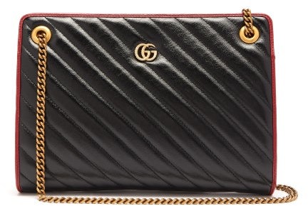 gg marmont leather shoulder bag
