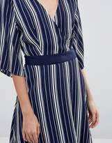 Thumbnail for your product : Liquorish Striped Wrap Front Dress