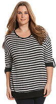 Thumbnail for your product : Lane Bryant Stripe block hacci top