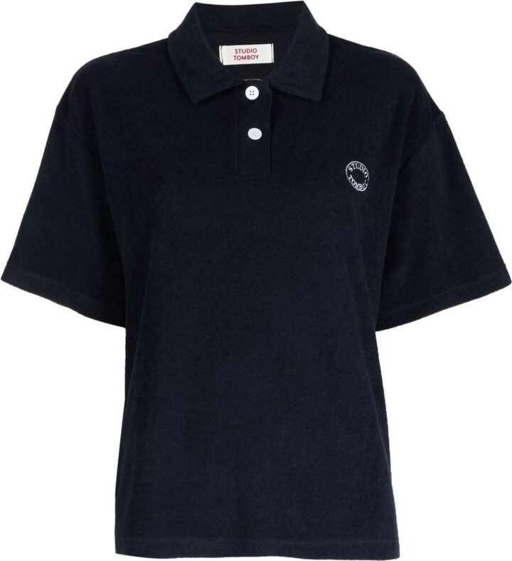 STUDIO TOMBOY TerryCloth Polo Shirt ShopStyle Tops