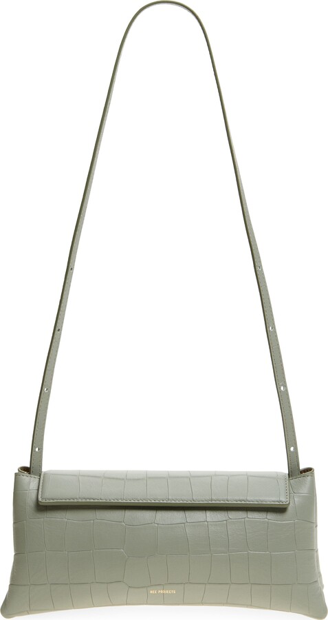 REE PROJECTS Elieze Soft Croc Embossed Leather Clutch