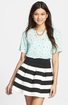 Thumbnail for your product : Soprano Textured Stripe Full Skirt (Juniors)