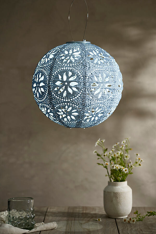 Blue Globe Solar Lantern at Terrain