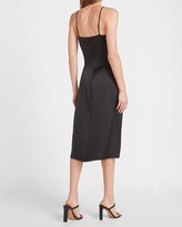 Thumbnail for your product : Express Satin Ruched Front Slip Dress