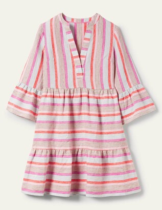 Boden Relaxed Linen Tiered Dress - ShopStyle