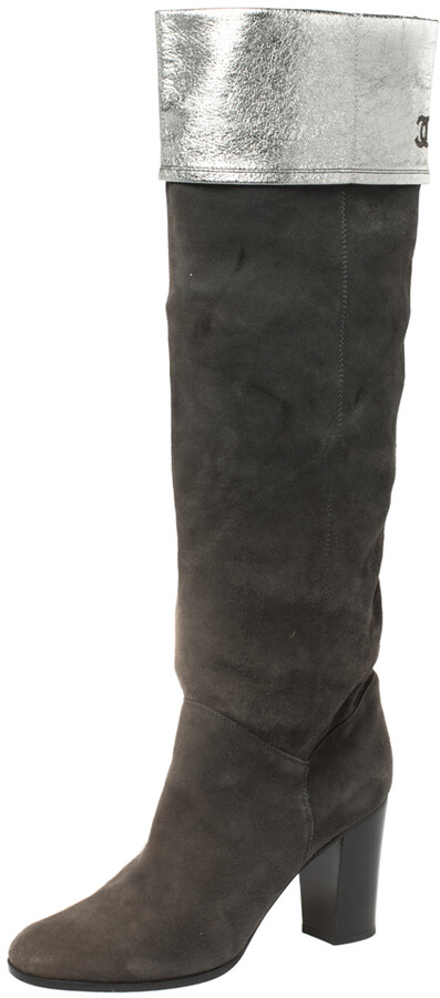 chanel suede boots