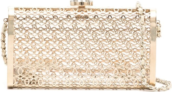 Chanel Blue Quilted Patent and Aged Calfskin Leather Gabrielle WOC Clutch  bag - Yoogi's Closet
