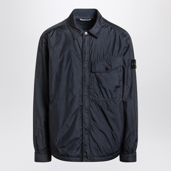 Stone Island Navy Blue Nylon Shirt Jacket