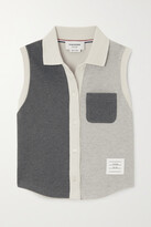 Color-block Cotton Shirt - Gray 