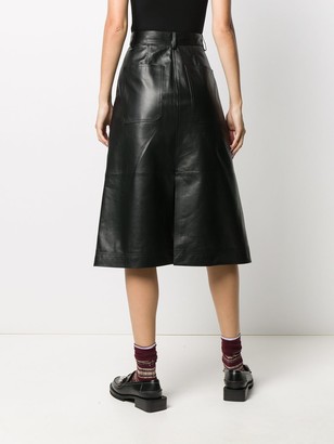 Simonetta Ravizza A-line leather skirt