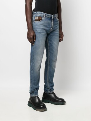 Roberto Cavalli Logo-Patch Straight-Leg Jeans