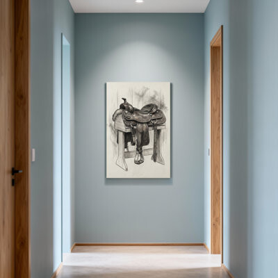 August Grove Fashion Western Saddle On Wooden Stand