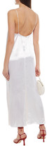 Thumbnail for your product : KHAITE Leandra Chantilly Lace-paneled Satin Midi Slip Dress