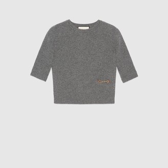 Gucci Cashmere Top With Horsebit, Size M