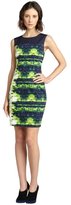 Thumbnail for your product : Elie Tahari margarita green printed stretch cotton 'Emory' shift dress