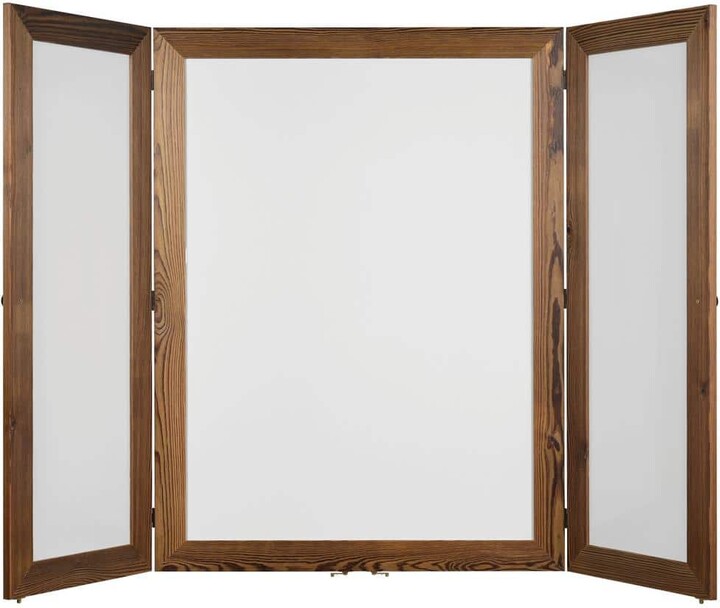 EXCELLO GLOBAL PRODUCTS Excello 40 in. x 60 in. Wooden Wall Mounted Folding Whiteboard, Brown