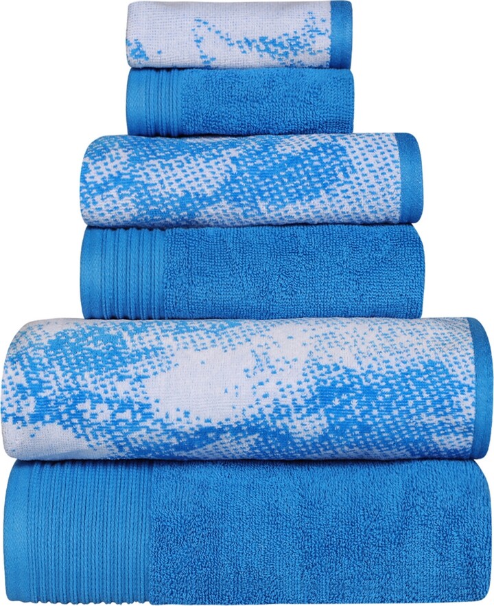 Superior Soho Cotton Ribbed Checkered Border 3 Piece Towel Set