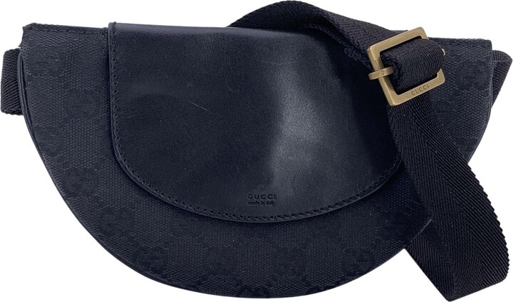 Gucci Black Monogram Canvas Half Moon Belt Waist Bag