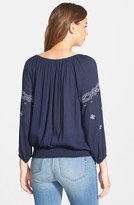 Thumbnail for your product : Caslon Embroidered Smocked Waist Peasant Top