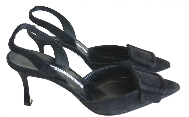 Manolo Blahnik black Suede Sandals