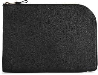 Reiss Bayfield - Grained Leather Pouch in Black