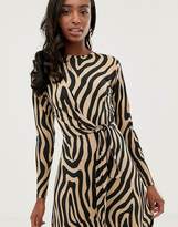 Thumbnail for your product : ASOS Tall DESIGN Tall tie waist maxi dress in animal print-Multi