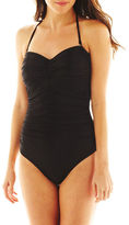 Thumbnail for your product : JCPenney a.n.a Shirred Bandeau 1-Piece Swimsuit