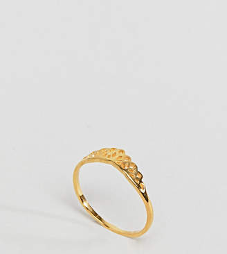ASOS Design DESIGN Gold Plated Sterling Silver Filigree V Ring
