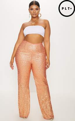 PrettyLittleThing Plus Silver Sequin Flares