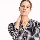 Thumbnail for your product : J.Crew Petite ruffle classic popover shirt in mini windowpane