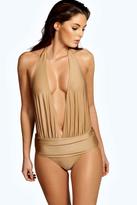 Thumbnail for your product : boohoo Bali Glamour Plunge Swimsuit