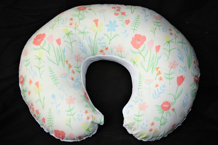 Nursing Pillow Cover - Spring Flowers With Minky Underside
