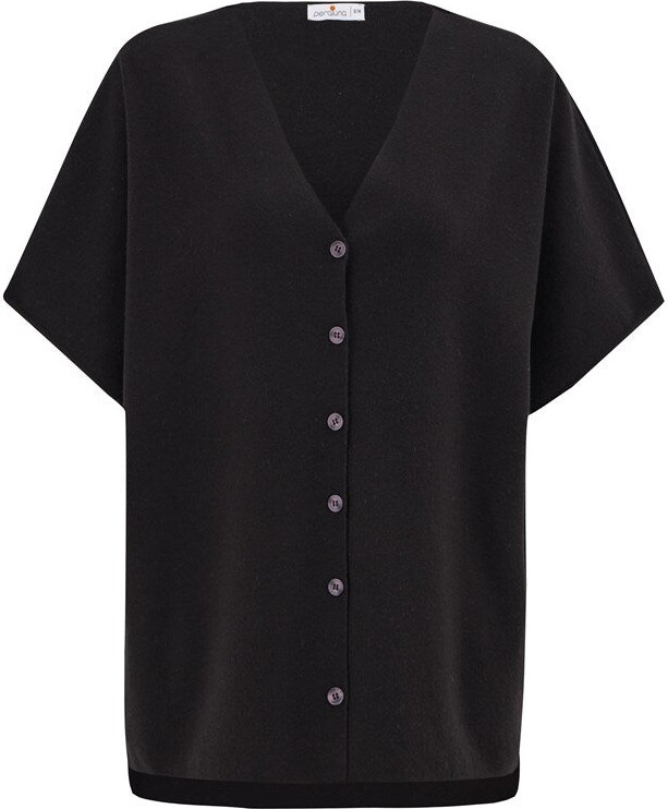 Peraluna V Neck Drop Shoulder Knit Vest Black ShopStyle