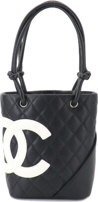 Chanel Black & Python Quilted Leather Ligne Cambon Tote Rare