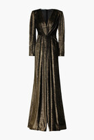 Thumbnail for your product : Alberta Ferretti Wrap-effect Devoré-velvet Gown
